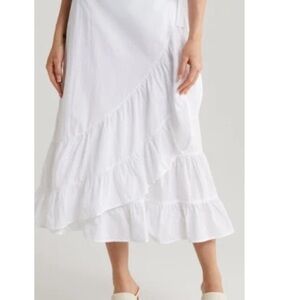 Vince Camuto | Elegant White Ruffled Wrap Skirt
